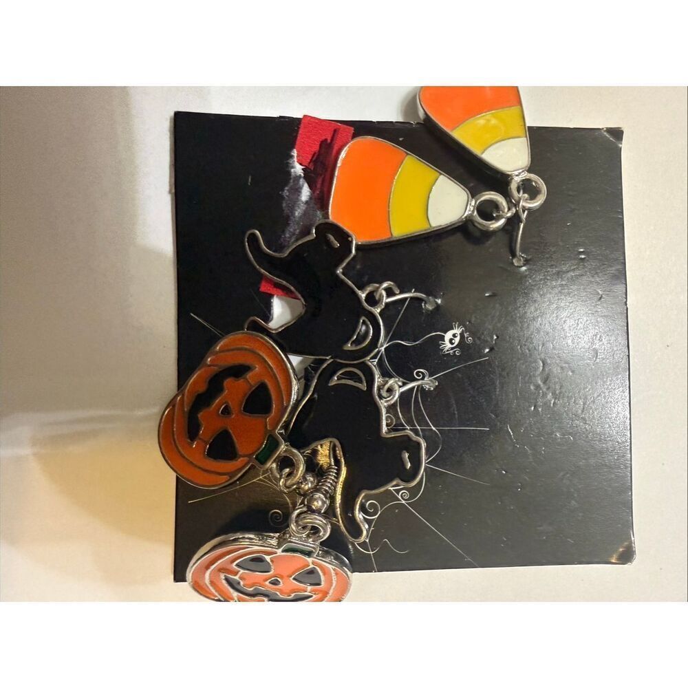 Set of 3 Carol Women's Multicolor Halloween-Themed Enamel Dangle Earrings NWT